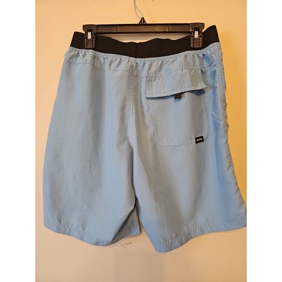 Prana Men's Swim Trunks‎ Elastic Waistband Shorts Size M Blue - Picture 1 of 9